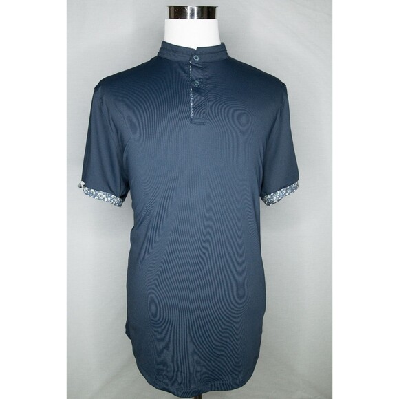 Men's Mantra Golf Polo Floral Navy Blue Performance Sz XL - Picture 1 of 6